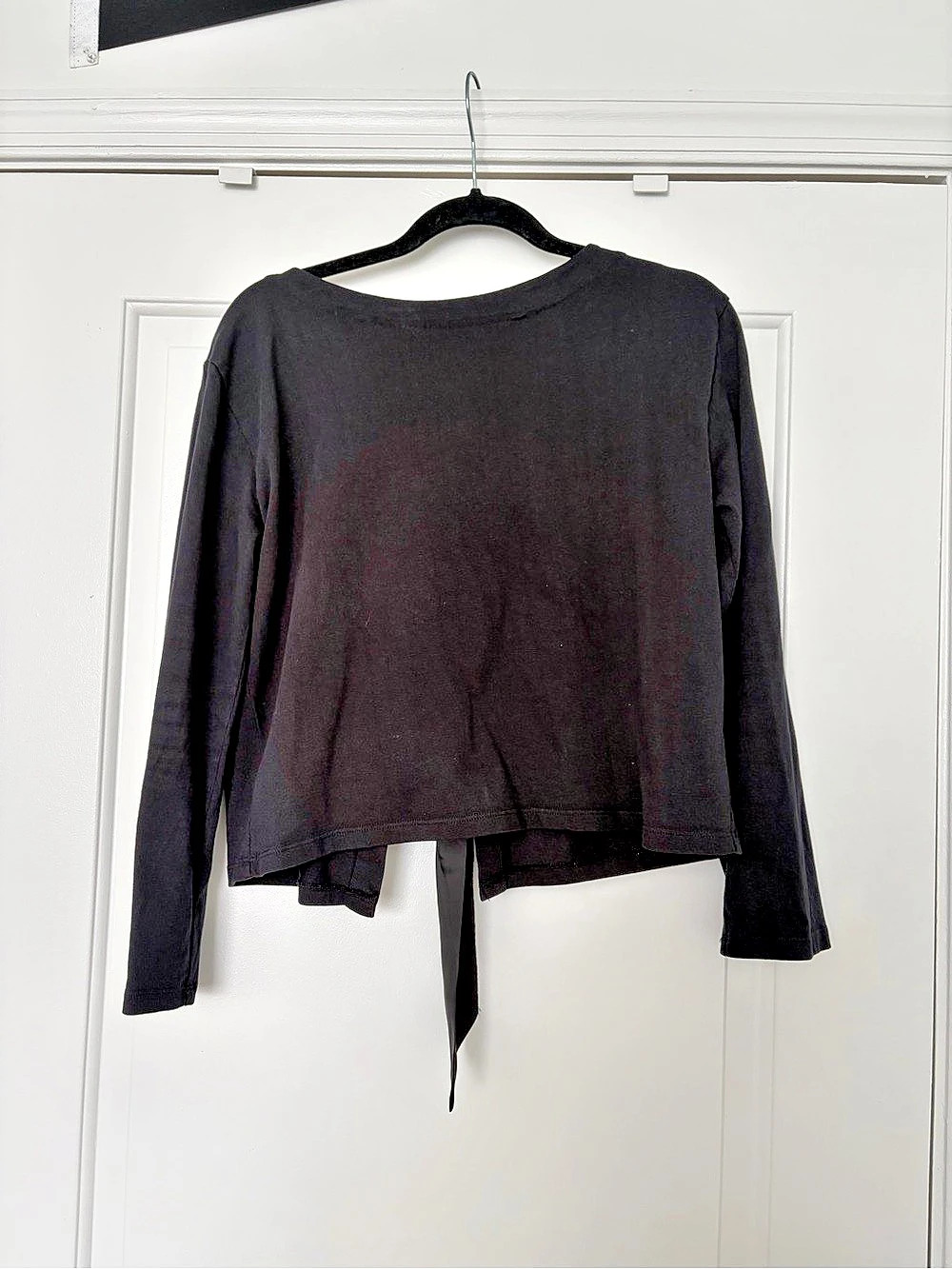 J.Crew Black Bow Back Long Sleeve Top Size S